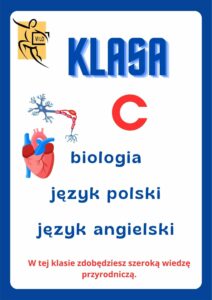 Rozszerzenia w klasach C - biologia, język polski, język angielski.