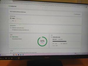 Wyniki rozwiązanego testu jednego z uczniów.